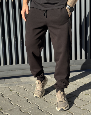 Штани з тканини лакоста чорного кольору Winter2026